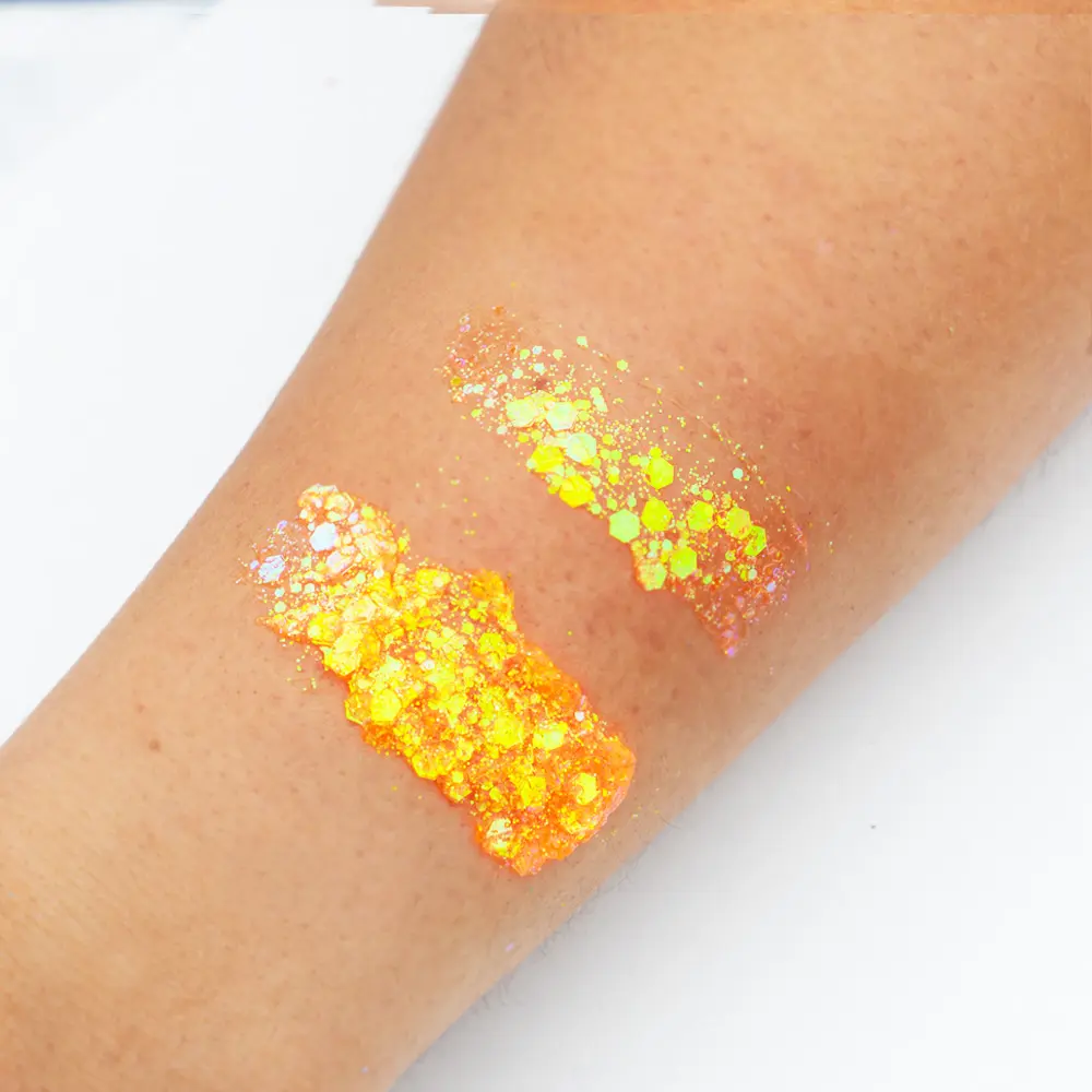XS 08 Fel Oranje Gezicht Glitters