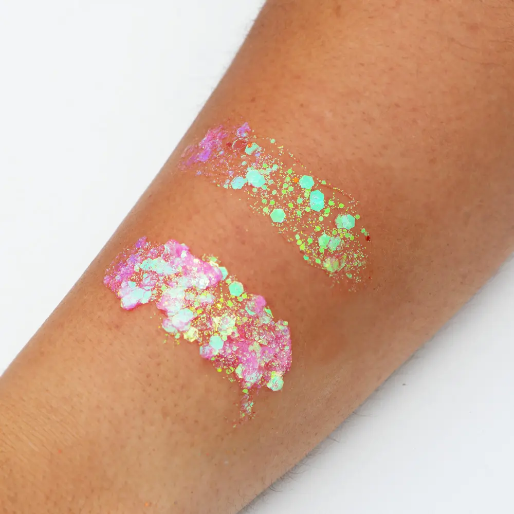 XS 14 Fel Licht Roze Gezicht Glitters