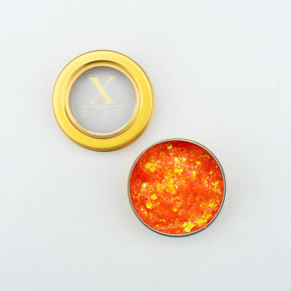 XS 08 Fel Oranje Gezicht Glitters