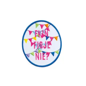 Embleem Fijn fisje nie (vlaggetjes-blauw)