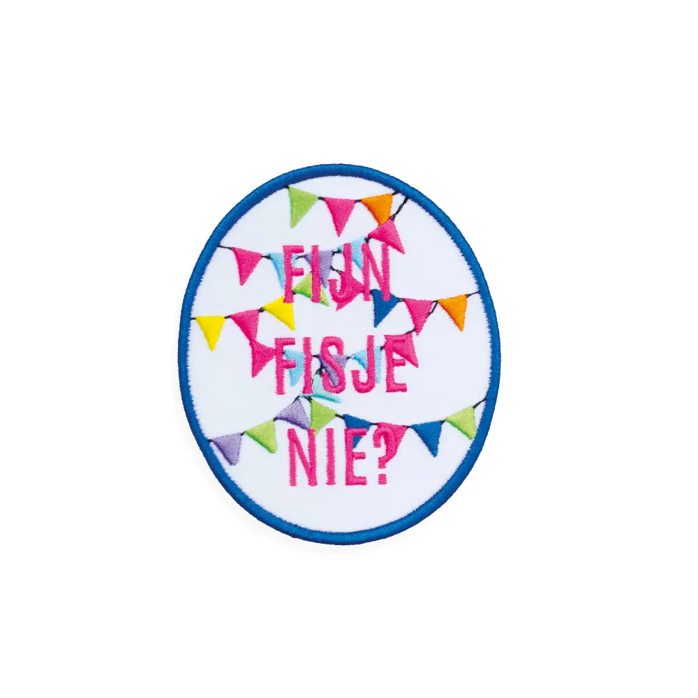 Embleem Fijn fisje nie (vlaggetjes-blauw)
