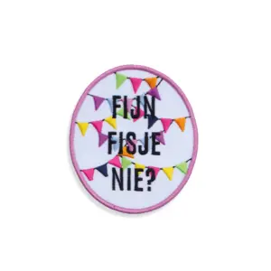 Embleem Fijn fisje nie (vlaggetjes-roze)