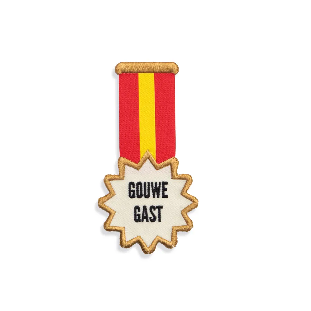 Embleem Gouwe Gast (rood/geel/wit)