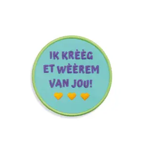 Embleem Ik krรจรจg et wรจรจrem van jou (turquoise)