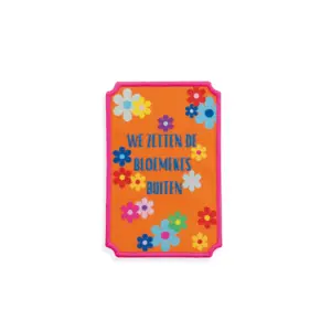 Embleem We zetten de bloemekes buiten (oranje)