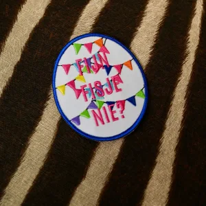 Embleem Fijn fisje nie (vlaggetjes-blauw)